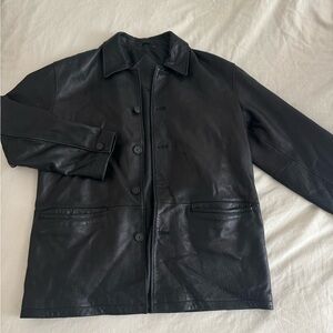 black leather jacket